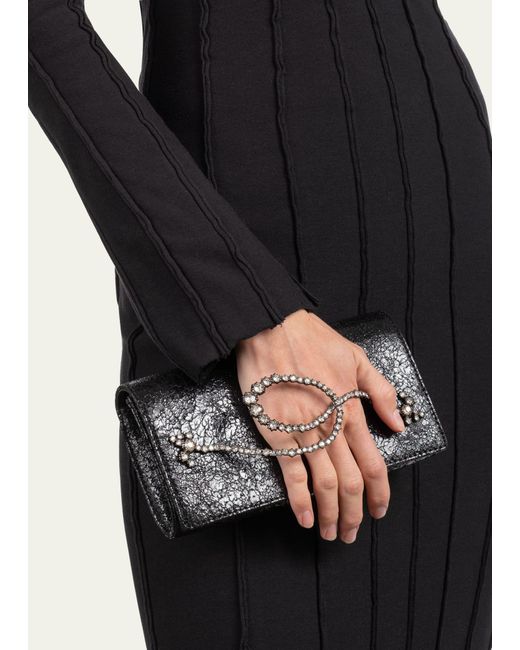 Alexis Black Punk Royale Sequin Clutch Bag