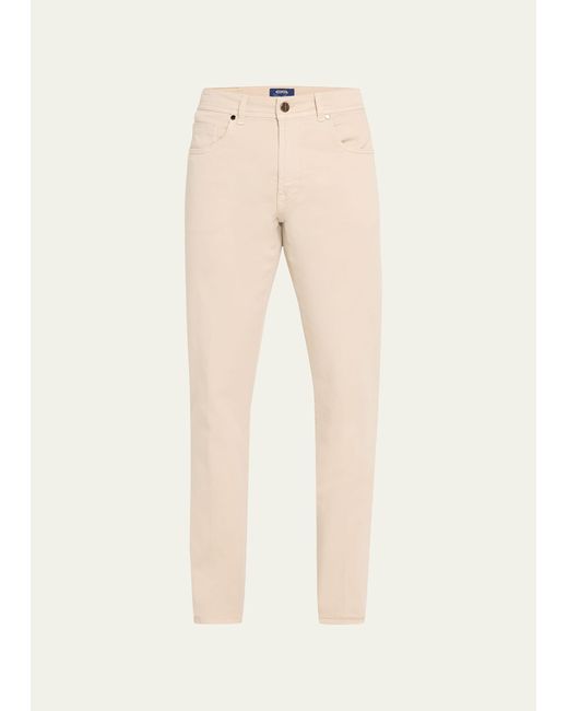 Cesare Attolini Natural Cotton-stretch Slim 5-pocket Pants for men