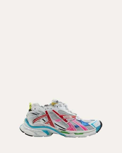 Balenciaga White Colorblock Trainer Sneakers