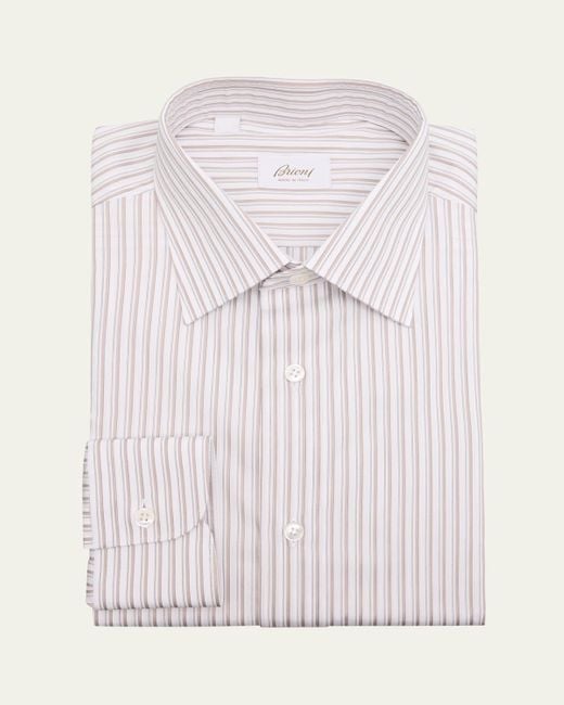 Brioni Multicolor Cotton Multi-Stripe Dress Shirt for men