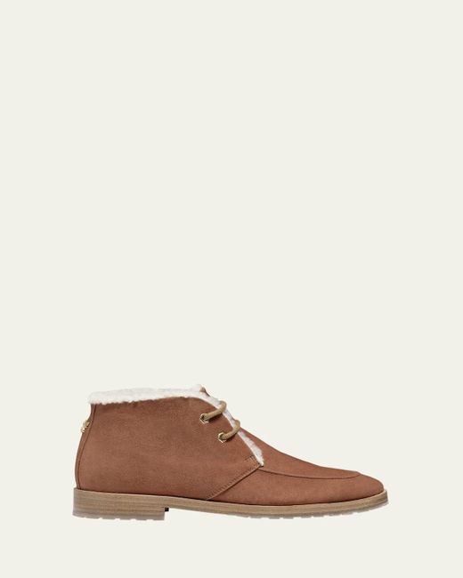 Melrose Ave Women's Vegan Shearling-Lined Winter Boots – Taupe, Faux Suede & Fur, Wedge