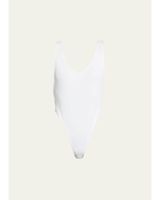 Alaïa White Deep Back Sleeveless Bodysuit