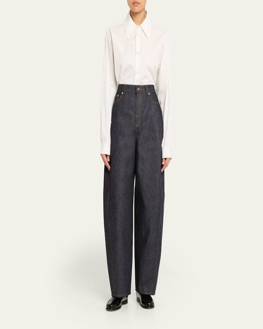 Givenchy Blue Denim Barrel-Leg Cocoon Pants
