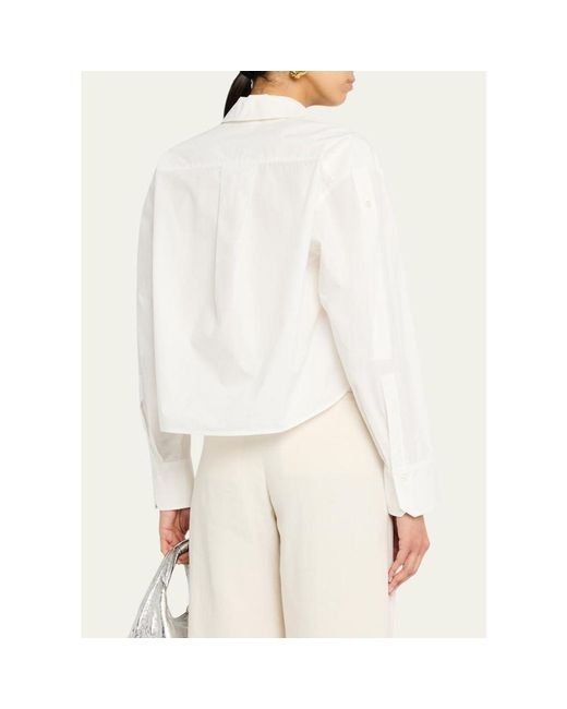 A.L.C. Natural Maude Cropped Button-Front Top
