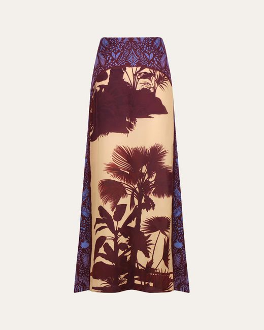 Johanna Ortiz Multicolor Nuevos Territorios Printed Silk Maxi Skirt