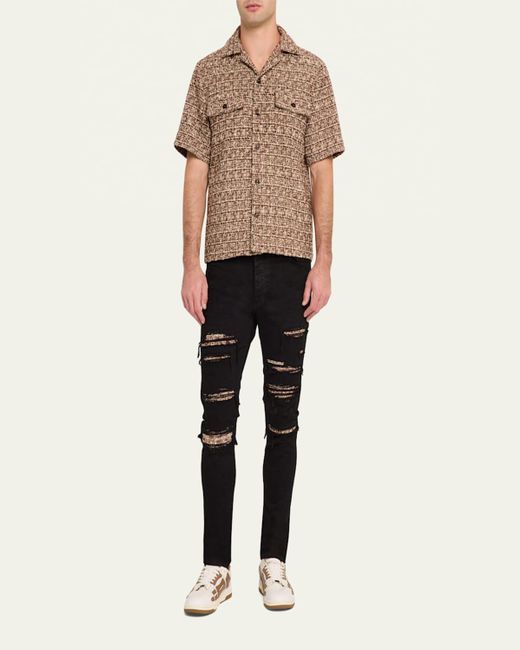 Amiri Black Boucle Thrasher Skinny Jeans for men