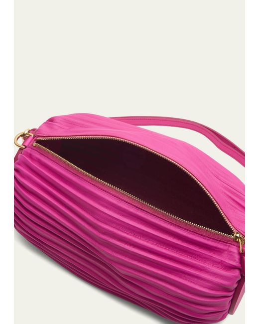 Loewe Pink Bracelet Pleated Pouch Shoulder Bag