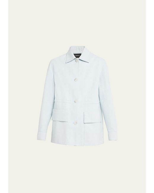 Akris White Tommi Oversized Denim Shirt Jacket