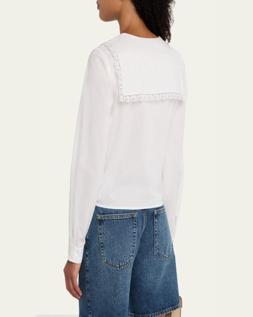 FRAME White The Charm Blouse