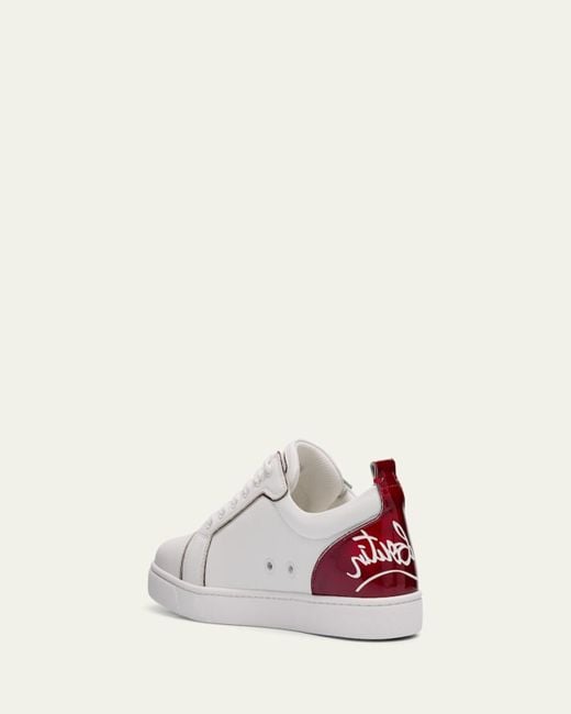 Christian Louboutin Natural Fun Louis Junior Leather Low-Top Sneakers