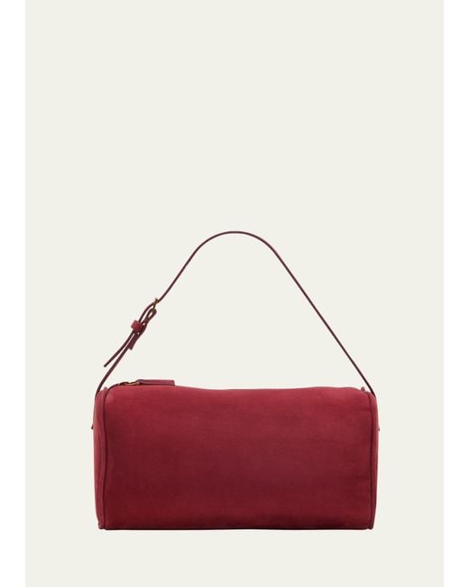 The Row Red 90's Small Shoulder Bag In Nubuck Leather