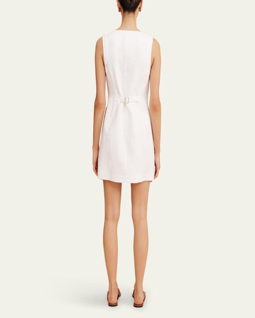 Posse White Emma Button-Front Mini Dress