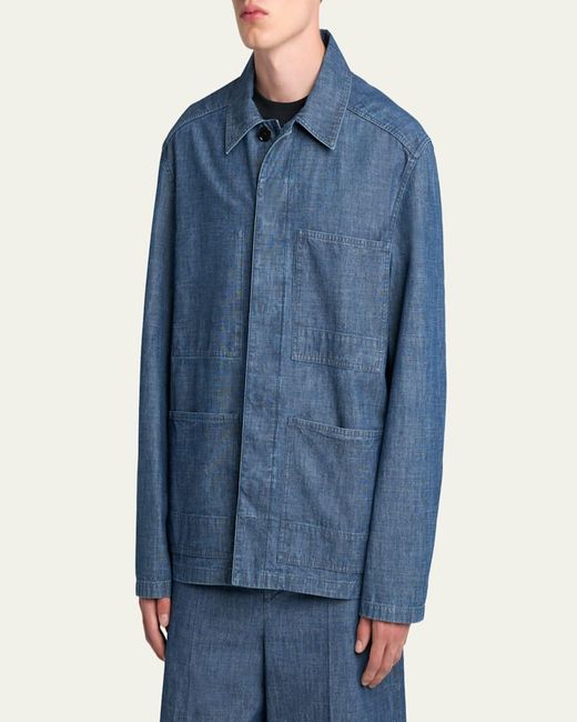 Jil Sander Blue Denim Chore Jacket for men