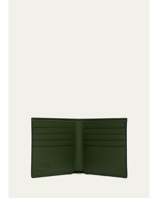 Loewe Green Puzzle Edge Leather Bifold Wallet for men