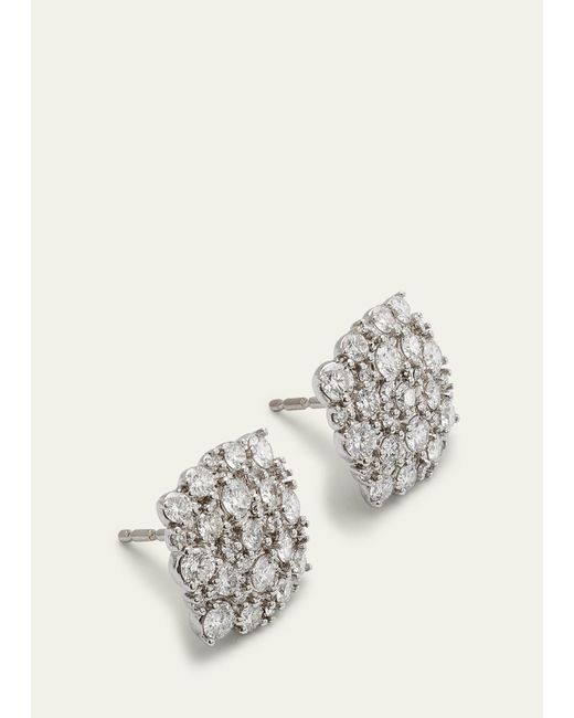 Paul Morelli Natural Confetti 18k White Gold Diamond Stud Earrings