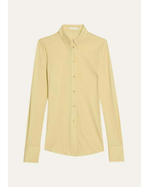 Helmut Lang Yellow Button-front Jersey Shirt