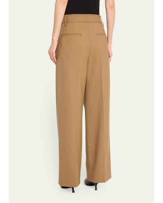 Maria McManus Natural Mid-rise Pleat Front Trousers