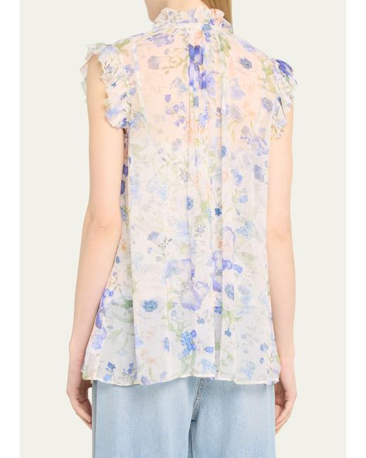 Zimmermann White Natura Floral Frilled Top