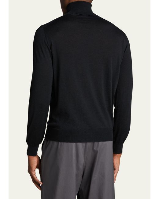 Bergdorf Goodman Black Cashmere Turtleneck Sweater for men
