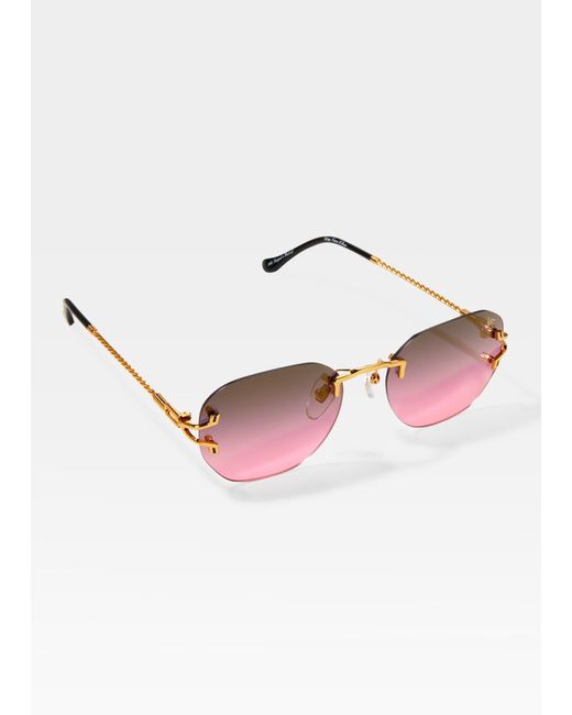 Vintage Frames Company Vdécor Drill Mount Rimless Oval Sunglasses in