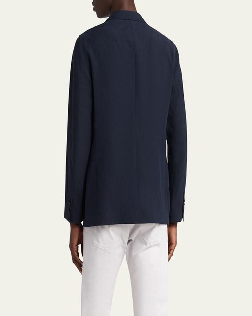 Giorgio Armani Blue Upton Linen Jacket for men