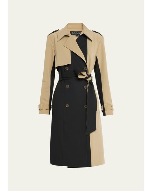 Toccin Multicolor Skye Double-breasted Colorblock Trench Coat