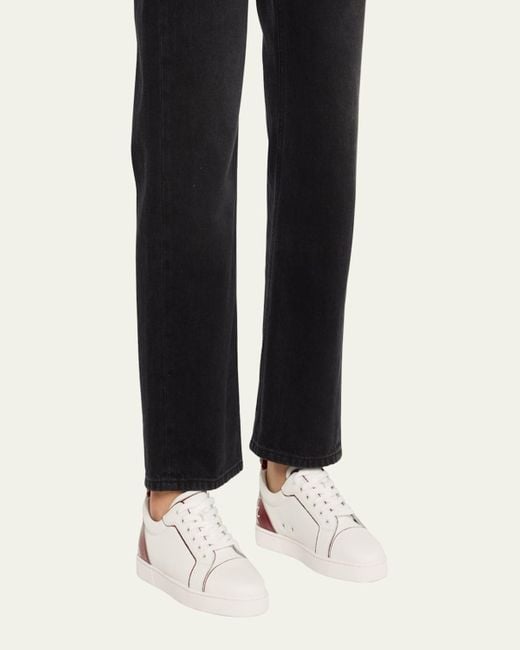 Christian Louboutin Natural Fun Louis Junior Leather Low-Top Sneakers