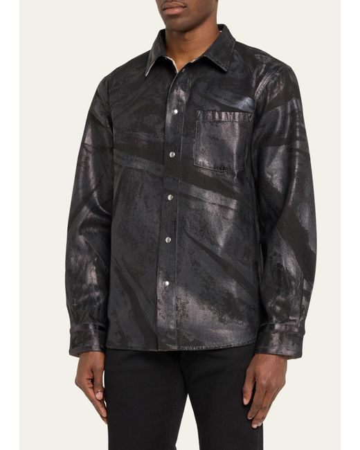 Helmut Lang Black Foil Denim Shirt Jacket for men