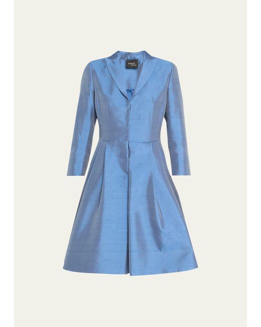 Akris Blue Shiny Coat Dress