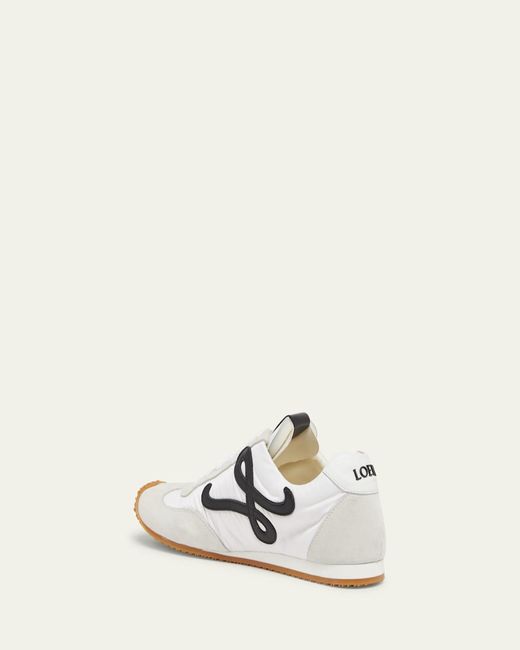 Loewe Natural Flow Runner Suede And Leather Sneakers