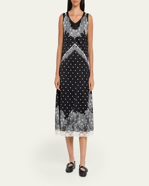 marc jacobs midi dresses Marc Jacobs Women's Lips Pleated Midi-Dress - Ivory Multi