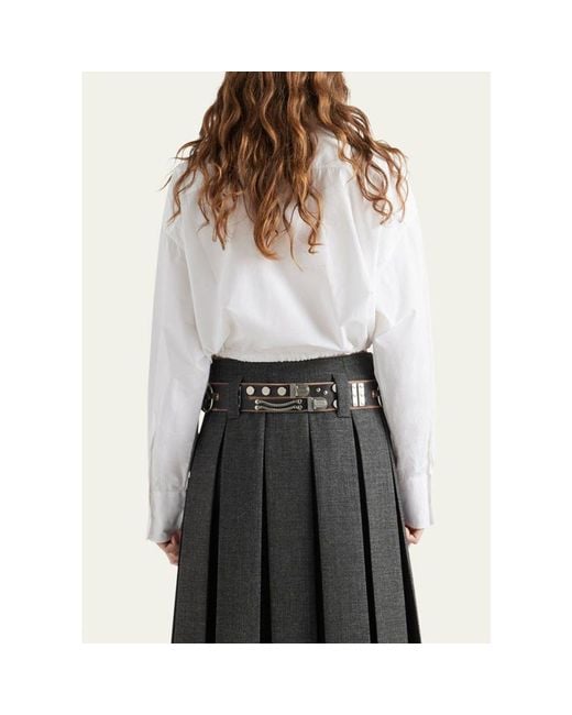 Prada White Drawstring Poplin Shirt