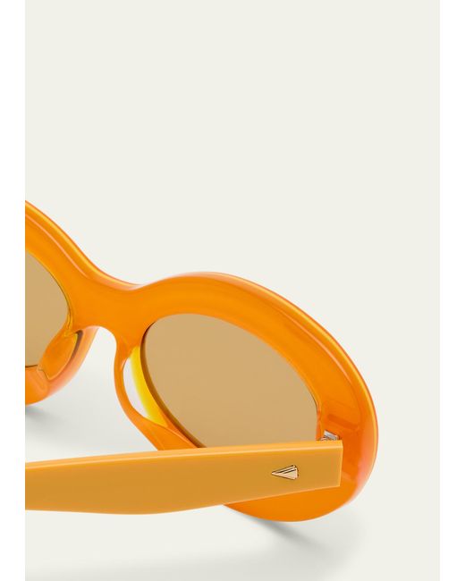 Karen Walker Yellow Monochrome Acetate Oval Sunglasses