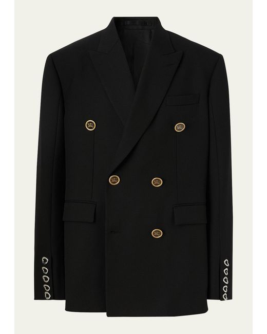 Burberry Black Double-breasted Ekd Suit Jacket for men