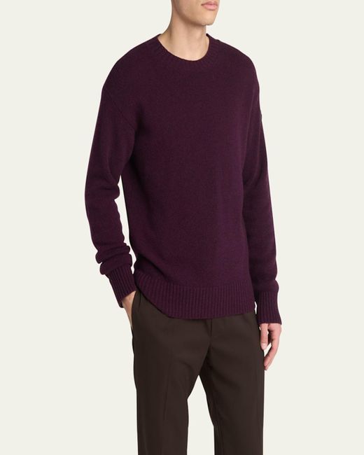 Moncler Purple Wool And Cashmere Crewneck Sweater for men