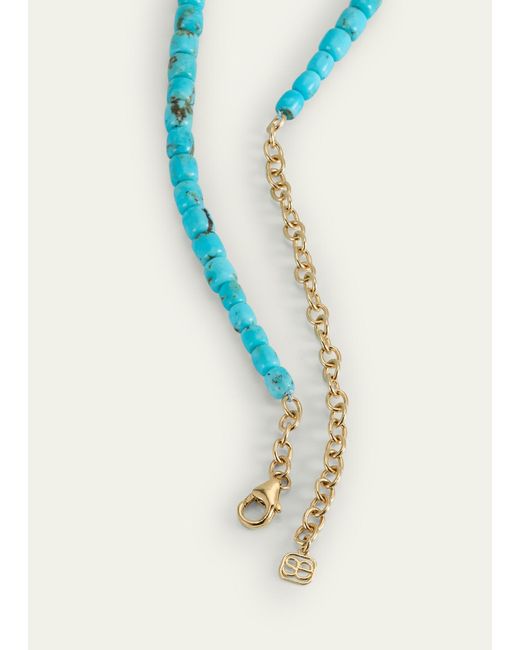Sydney Evan Blue Turquoise Barrels Rondelle Necklace