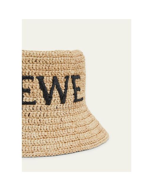 Loewe Natural Logo Woven Raffia Bucket Hat