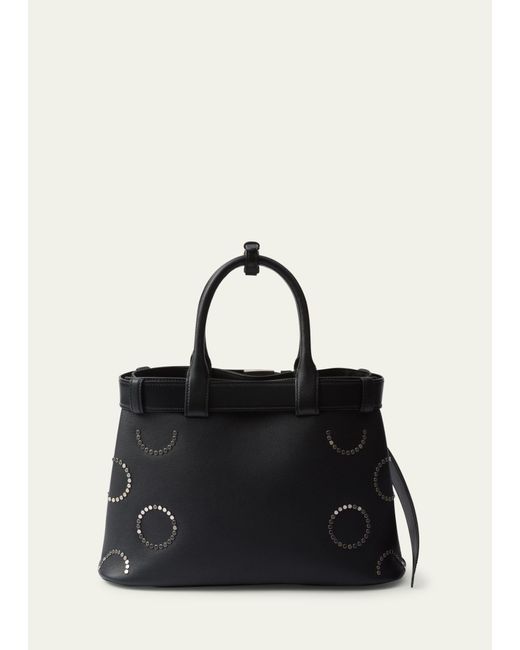 Prada Black Cutout Buckle Leather Top-handle Bag