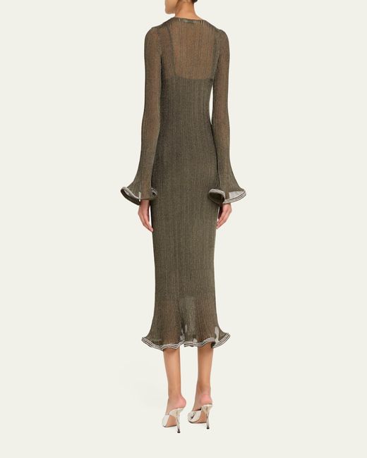 Jonathan Simkhai Natural Chessie Embellished Knit Midi Dress