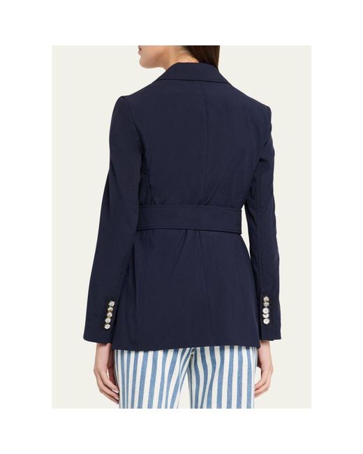 Veronica Beard Blue Howard Belted Jacket