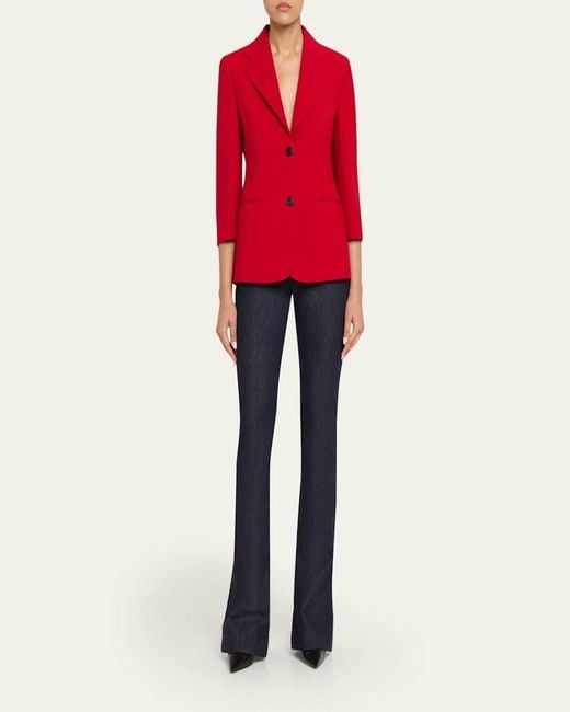 Givenchy Red Single-Breasted Blazer Jacket