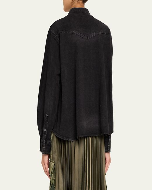 Sacai Black Denim Knit Cardigan