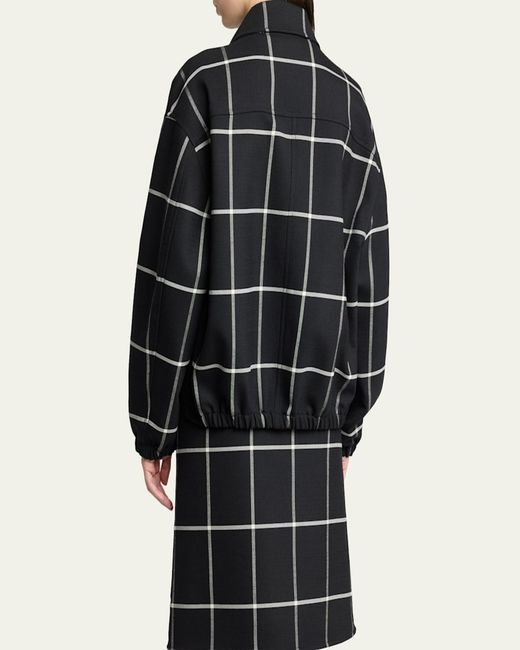 Courreges Black Checked Bomber Jacket