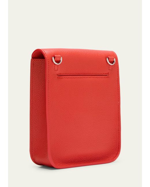 Akris Red Anouk Mini Leather Messenger Bag