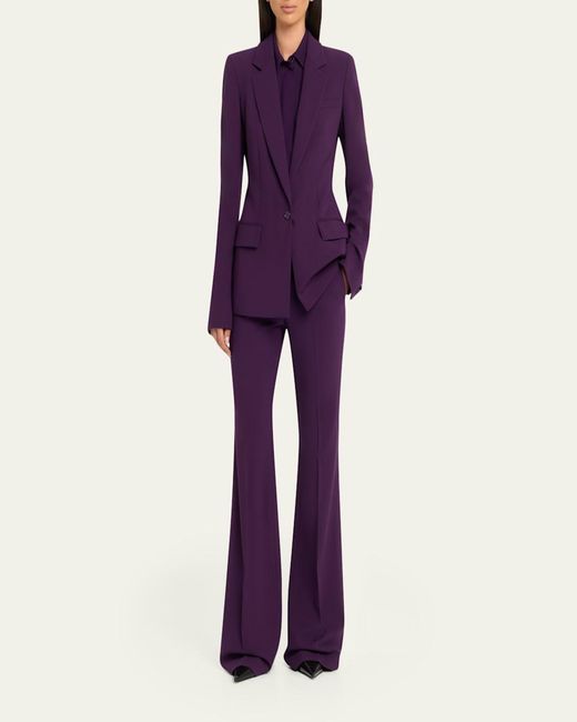 Michael Kors Purple Tailored Single-Button Blazer
