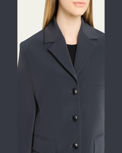 Nanushka Blue Sinead Cropped Tailored Jacket