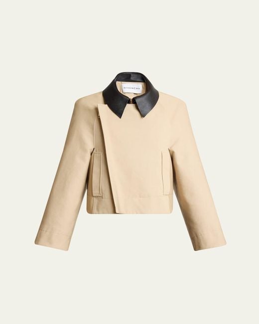 Givenchy Natural Leather Collar Zip Cocoon Jacket