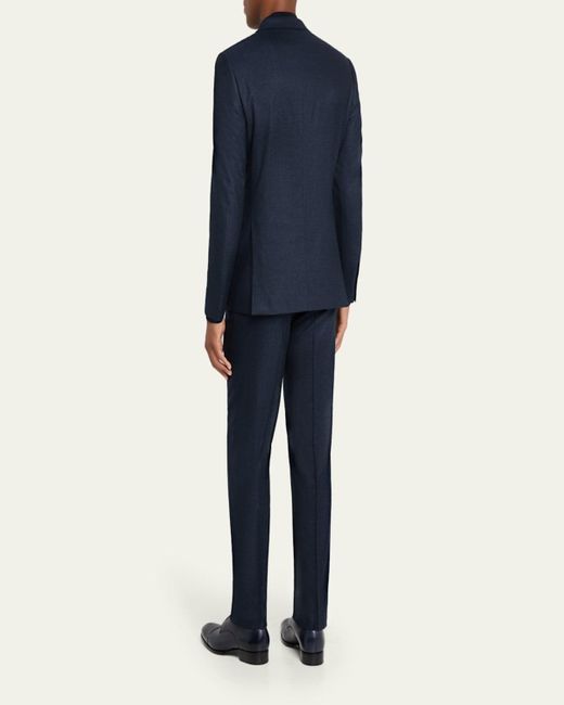 Brioni Blue Herringbone Wool Classic Fit Two-Piece Suit for men