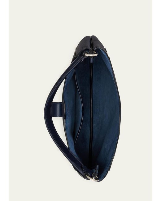 Ralph Lauren Blue Wellington Leather Hobo Bag