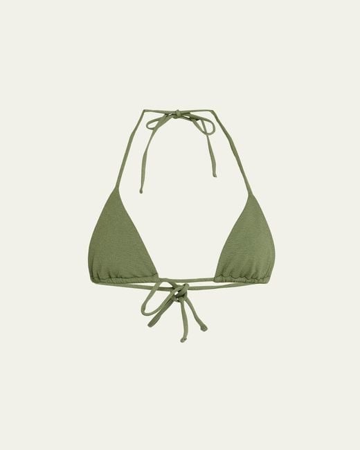 Matteau Green String Triangle Bikini Top